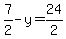 +7%2F2+-y+=+24%2F2+