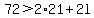 +72+%3E+2%2A21+%2B+2l