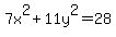 +7x%5E2++%2B11y%5E2++=++28