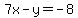 +7x+-+y+=+-8+