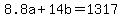 +8.8a+%2B+14b+=+1317+