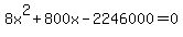 +8x%5E2+%2B+800x+-+2246000+=+0+
