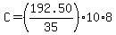 +C+=+%28192.50%2F35%29%2A10%2A8