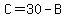 +C+=+30.00+-+B+