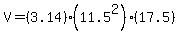 +V+=+%283.14%29+%2A+%2811.5%5E2%29+%2A+%2817.5%29