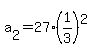 +a%5B2%5D+=+27%2A%281%2F3%29%5E2+