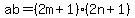 +ab+=+%282m+%2B+1%29%282n+%2B+1%29+