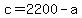 +c=2200-a