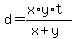 +d+=+%28x%2Ay%2At%29+%2F+%28+x+%2B+y+%29+