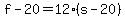 +f+-+20+=+12%2A%28+s+-+20+%29+
