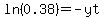 +ln%280.38%29+=+-yt+