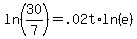 +ln%2830%2F7%29+=+.02t%2Aln%28e%29+