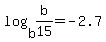+log%28+b%2Cb%2F15+%29+=+-2.7+
