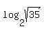 +log+%28+2%2C+sqrt%2835%29%29+
