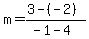 +m+=+%283+-+%28-2%29%29%2F%28-1+-+4%29+