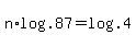 +n%2Alog%28.87%29+=+log%28.4%29+