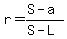 +r+=+%28S-a%29%2F%28S-L%29+