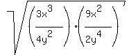+sqrt%28%28%283x%5E3%29%2F%284y%5E2%29%29+%2A+%28%289x%5E2%29%2F%282y%5E4%29%29+%29+