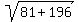 +sqrt%28+81+%2B+196+%29+