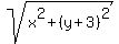  sqrt( x^2+(y+3)^2 ) 