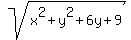  sqrt( x^2+y^2+6y+9 ) 