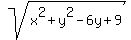  sqrt( x^2+y^2-6y+9 ) 