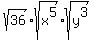 +sqrt%2836%29+%2A+sqrt%28+x%5E5+%29+%2A+sqrt%28+y%5E3+%29+