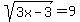 +sqrt%283x-3%29+=+9+