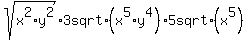  sqrt (x^2*y^2) * 3 sqrt (x^5*y^4) * 5 sqrt (x^5) 