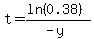 +t+=+%28ln%280.38%29%29%2F%28-y%29+