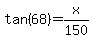 +tan%2868%29+=+x%2F150+