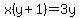 +x%28y%2B1%29+=+3y+
