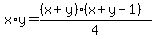 +x%2Ay+=+%28%28x%2By%29%2A%28x%2By-1%29%29%2F4+