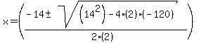 +x=%28%28-14%2B-sqrt%28%2814%5E2%29-4%282%29%28-120%29%29%29%2F%282%282%29%29%29