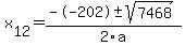 +x%5B12%5D+=+%28--202%2B-sqrt%28+7468+%29%29%2F2%5Ca