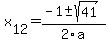 +x%5B12%5D+=+%28-1%2B-sqrt%28+41+%29%29%2F2%5Ca