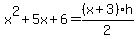 +x%5E2+%2B+5x+%2B+6+=+%28x%2B3%29h%2F2+