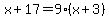 +x+%2B+17+=+9%28x+%2B+3%29+