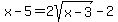+x-5+=+2sqrt%28x-3%29+-+2+