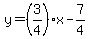 +y+=+%283%2F4%29x++-+7%2F4