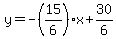 +y+=+-%2815%2F6%29x+%2B+30%2F6