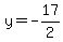 +y+=+-17%2F2+