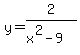 +y+=+2%2F%28x%5E2-9%29+