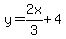 +y+=+2x%2F3+%2B+4+