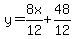 +y+=+8x%2F12+%2B48%2F12+