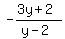 -%283y+%2B+2%29%2F%28y-2%29