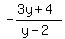 -%283y+%2B+4%29%2F%28y-2%29