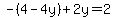 -%284-4y%29%2B2y=2