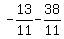 -+13%2F11++-38%2F11