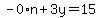 -0%2An+%2B+3y+=15